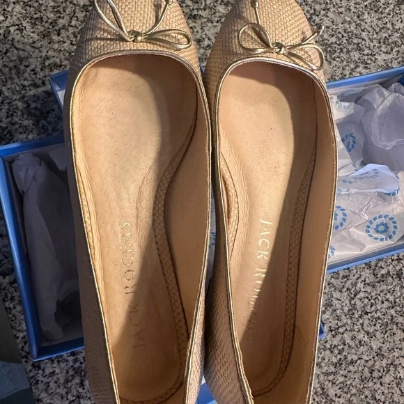 Jack Rogers 	Kenlyn Rattan Ballet   7.5 / NATURAL/PLATINUM - Picture 12 of 16